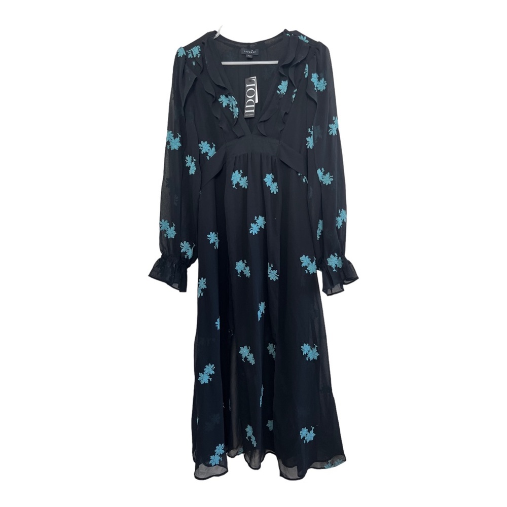 NWT Topshop Idol Embellished Floral Midi Dress Size 8 MSRP $125 - Picture 2 of 7